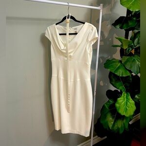Cache White Dress with Belt - Size 4
